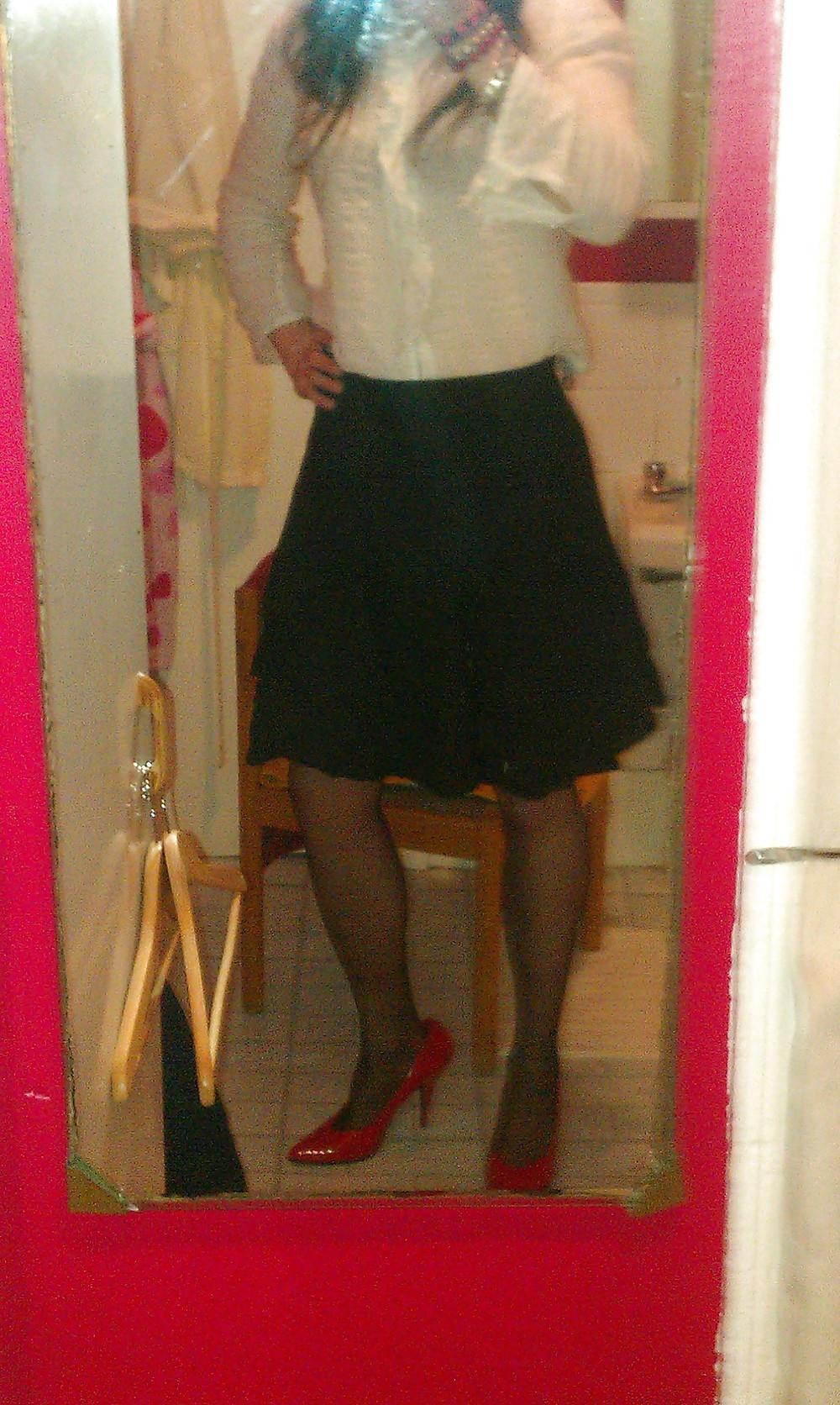 22P Me crossdressing stockings n spike heels