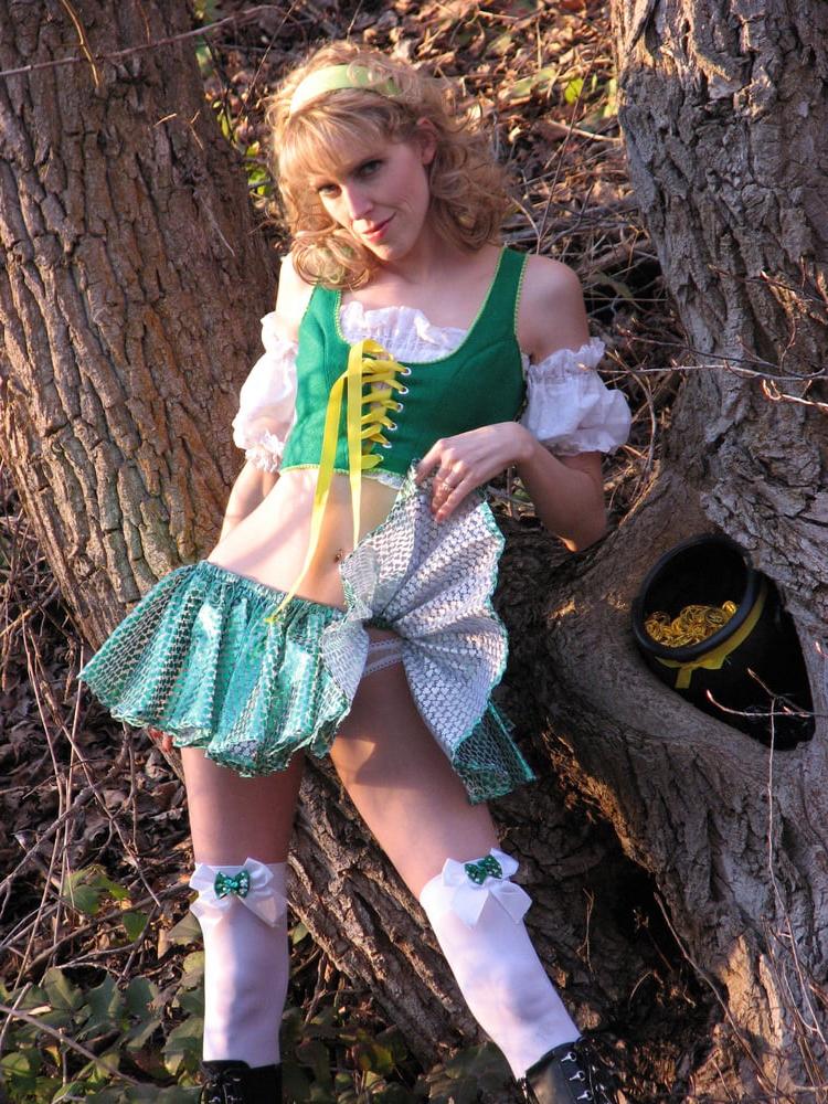 17P Diana, posing in leprechaun outfit for St. Patrick's day.