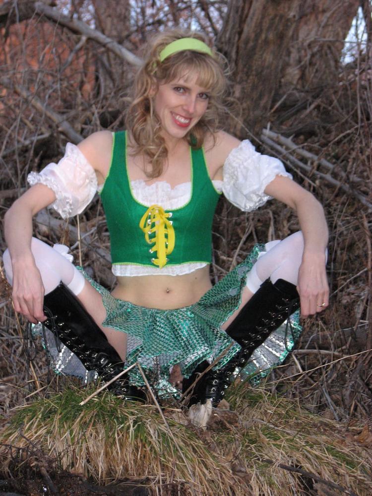 17P Diana, posing in leprechaun outfit for St. Patrick's day.
