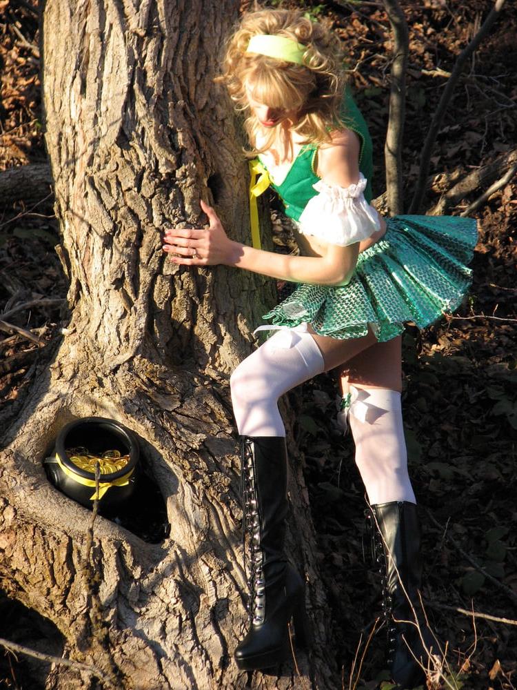 17P Diana, posing in leprechaun outfit for St. Patrick's day.