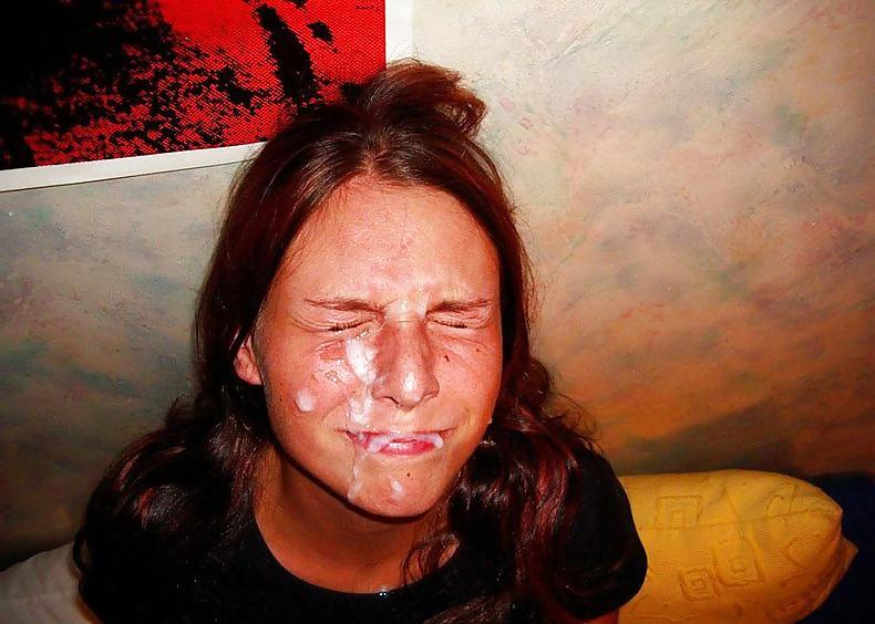 25P Beautiful amateurs covered in cum