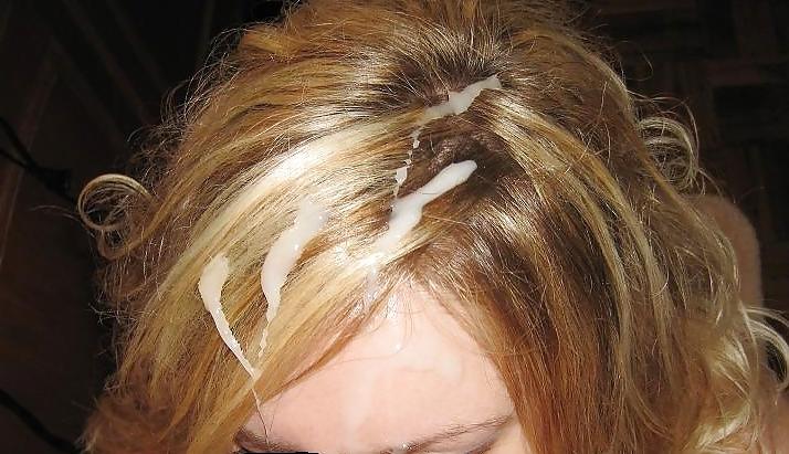 9P Cum on hair spunk