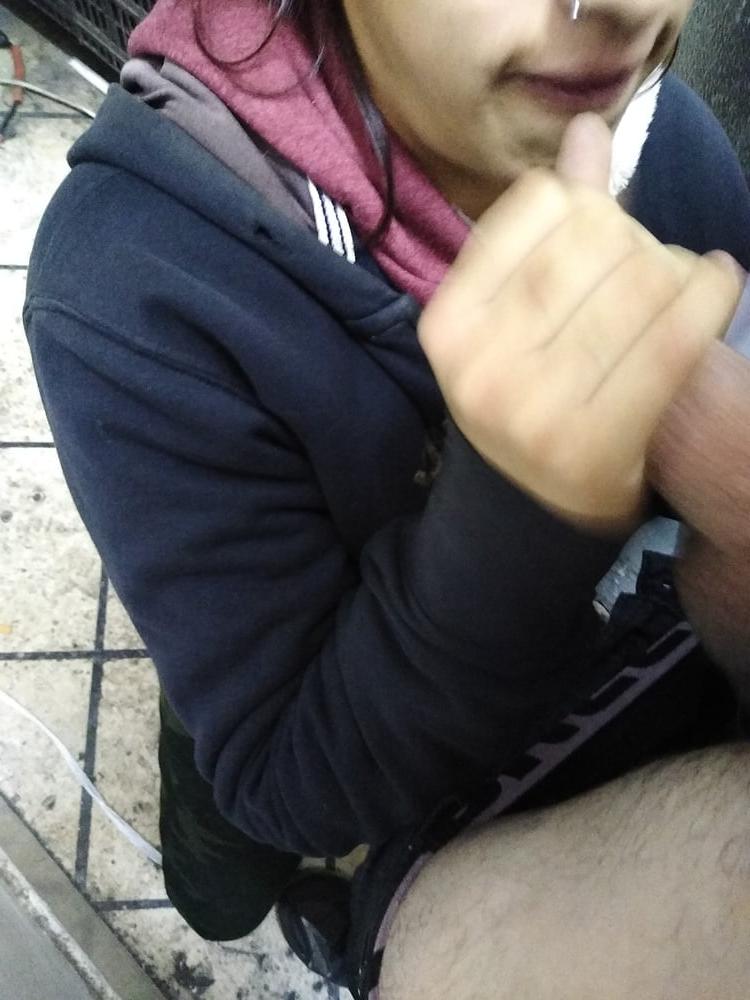 25P my friend's girlfriend sucks me off at work