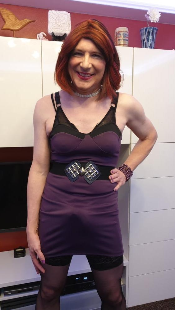25P TGirl Slut Lucy the purple poser