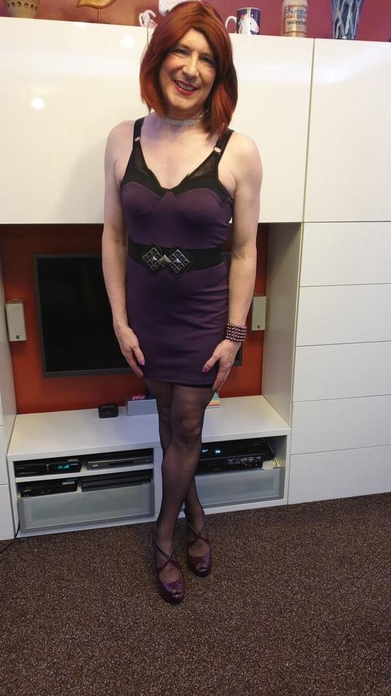 25P TGirl Slut Lucy the purple poser