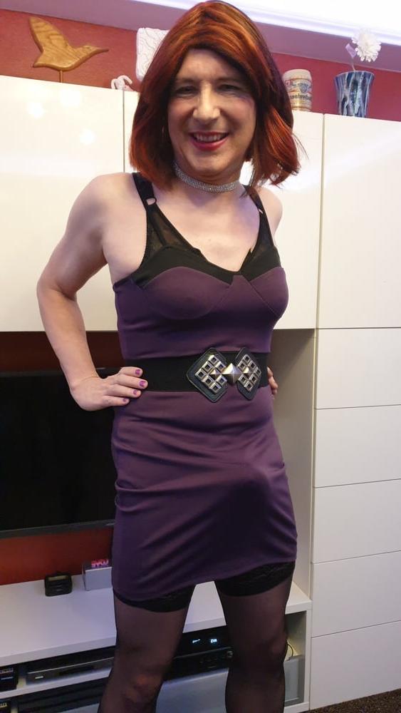 25P TGirl Slut Lucy the purple poser