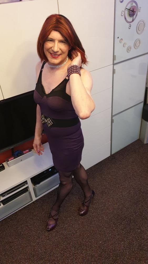 25P TGirl Slut Lucy the purple poser