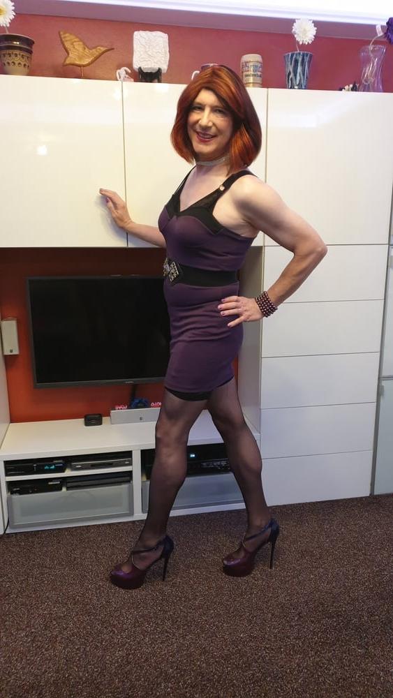 25P TGirl Slut Lucy the purple poser