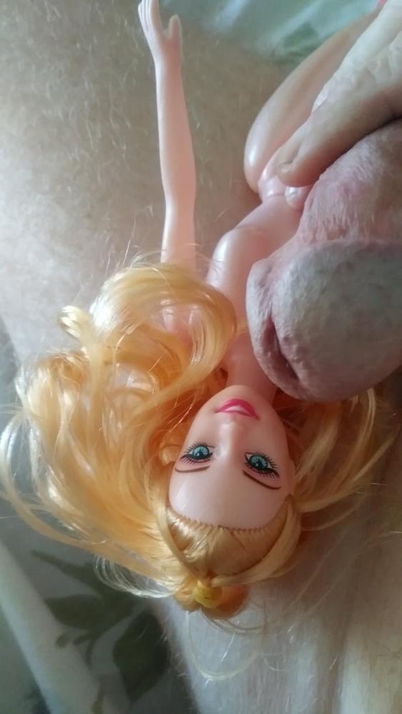 15P Barbie doll gets cum bath