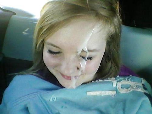 11P Thick sperm splattered on faces 