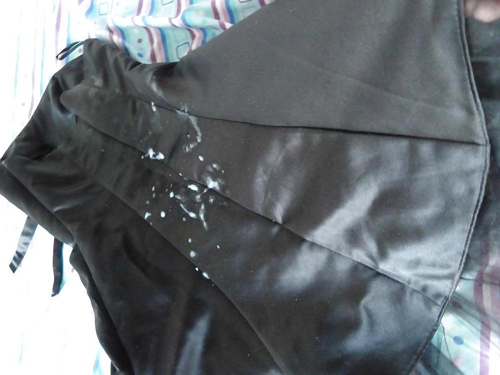 25P Cum on girlfriend's satin prom dress