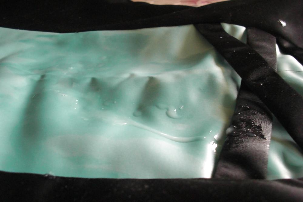 25P Cum on girlfriend's satin prom dress