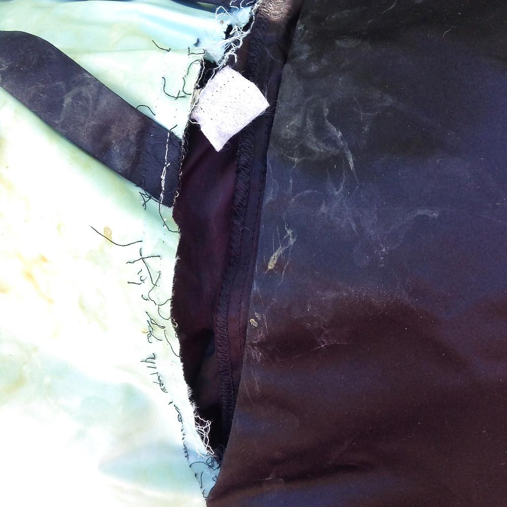 25P Cum on girlfriend's satin prom dress