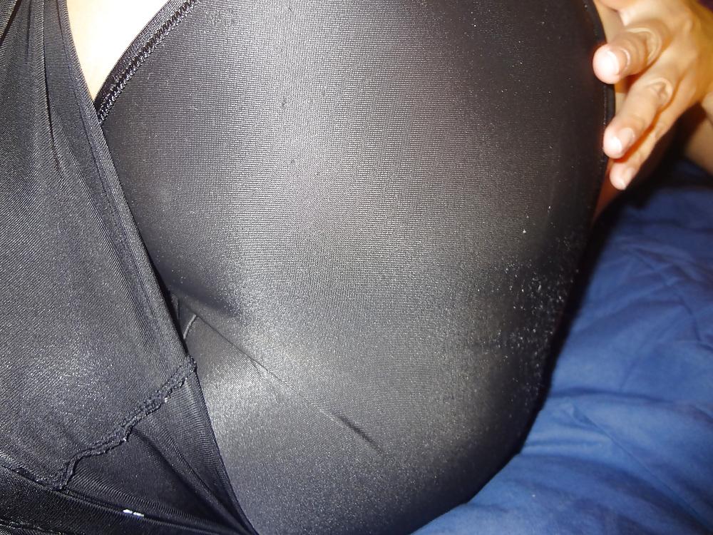 25P Wife in leggings and Panties....Cum on Ass