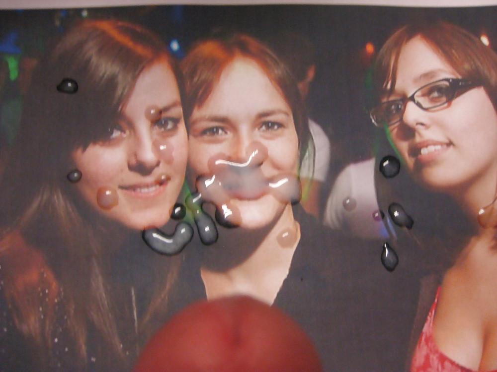 14P Gman Cum on Face of three French Sluts