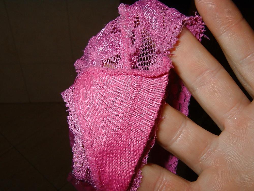 16P My cock and cum on my wife panties