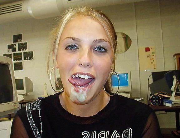 15P Cum on her teen face
