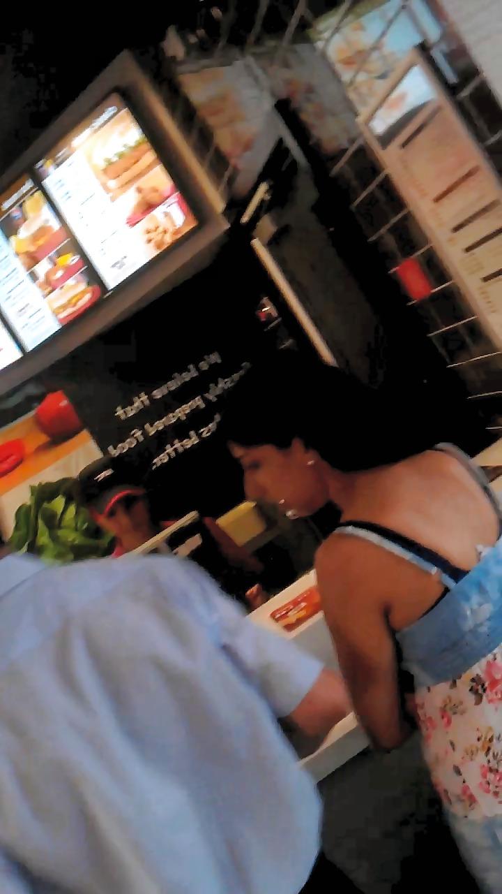 14P London indian girl in summer dress with bra strap showing