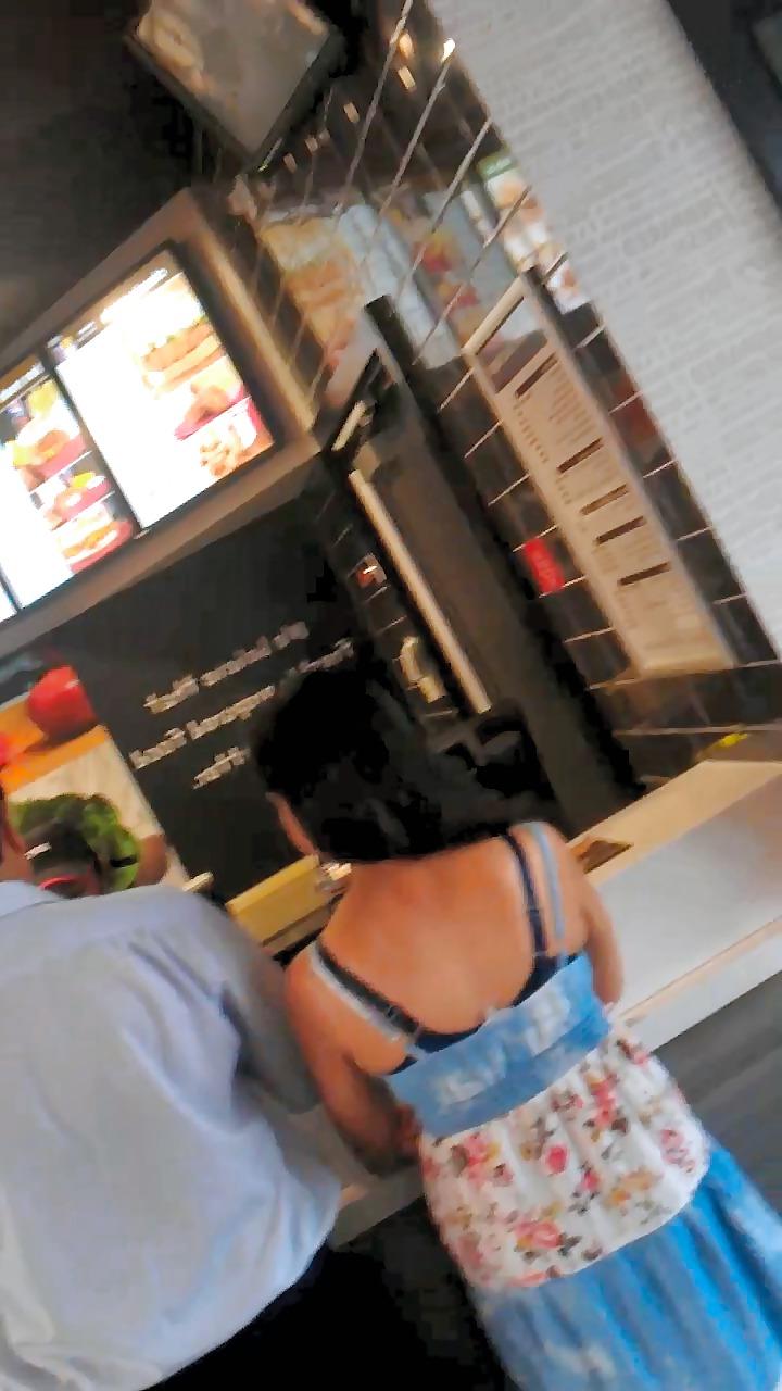 14P London indian girl in summer dress with bra strap showing