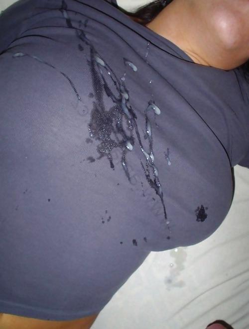 9P Cum on Clothed Tits