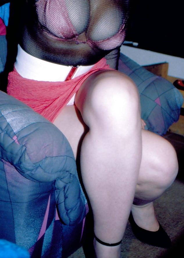 10P SAG - Wife's Tits Pink Bra & Mini Skirt & Black Net Shirt 07