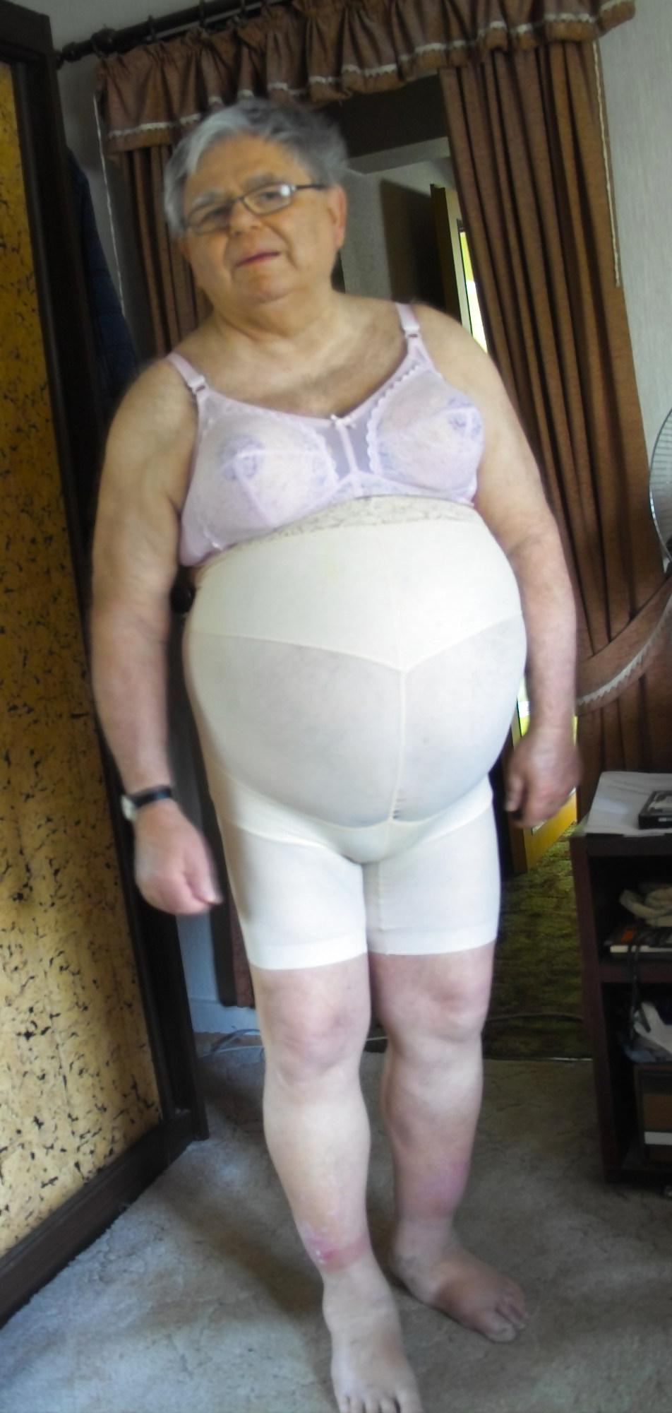 14P Pink bra and panty girdle