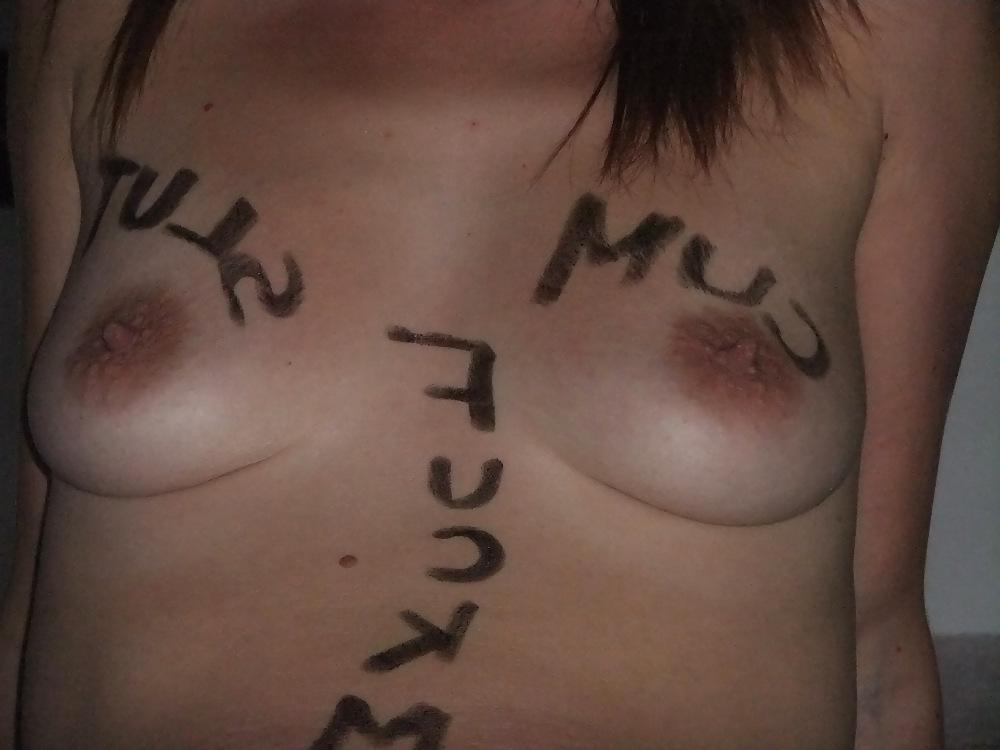 18P Writing on tits