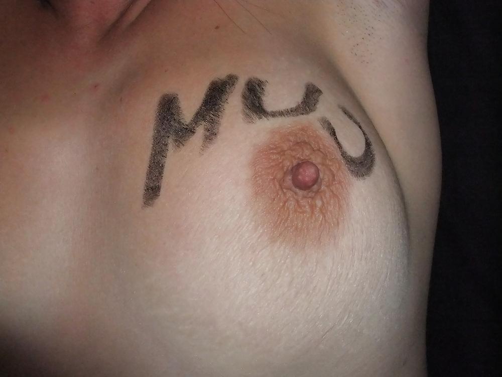 18P Writing on tits