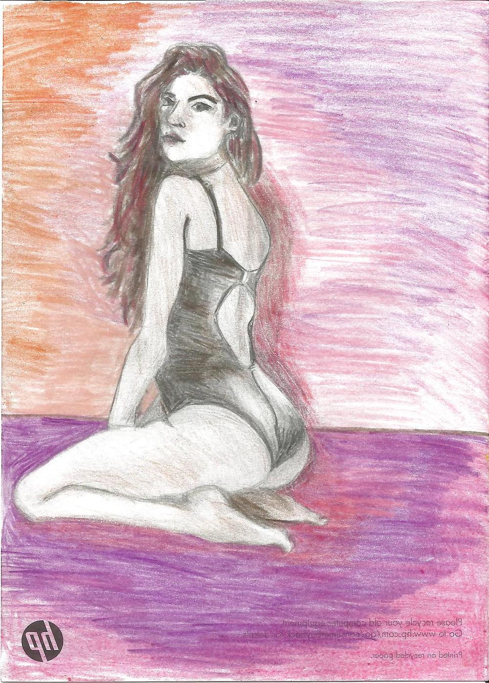 7P Pretty girl drawings