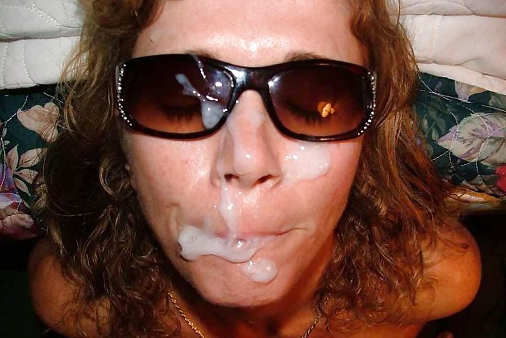 25P Cum on glasses, cum, women in glasses.
