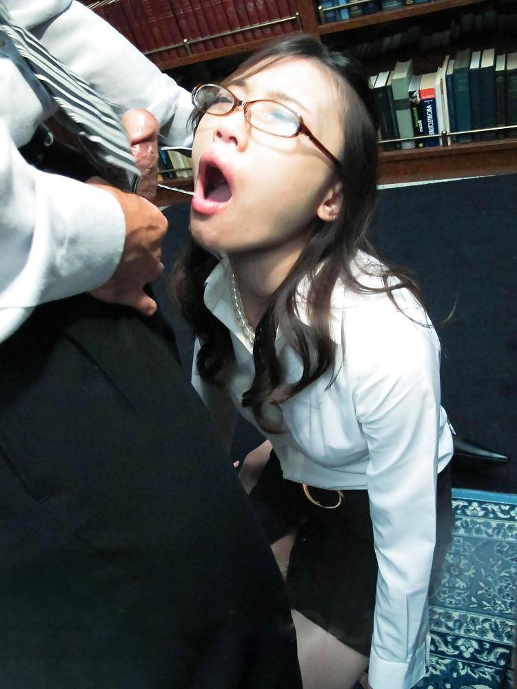 8P Japanese office girl blowjob and facial