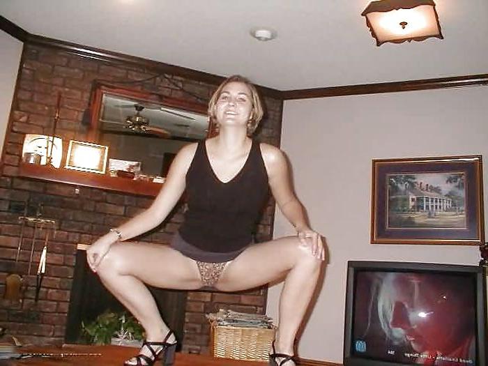 15P Blonde stripping in her living room