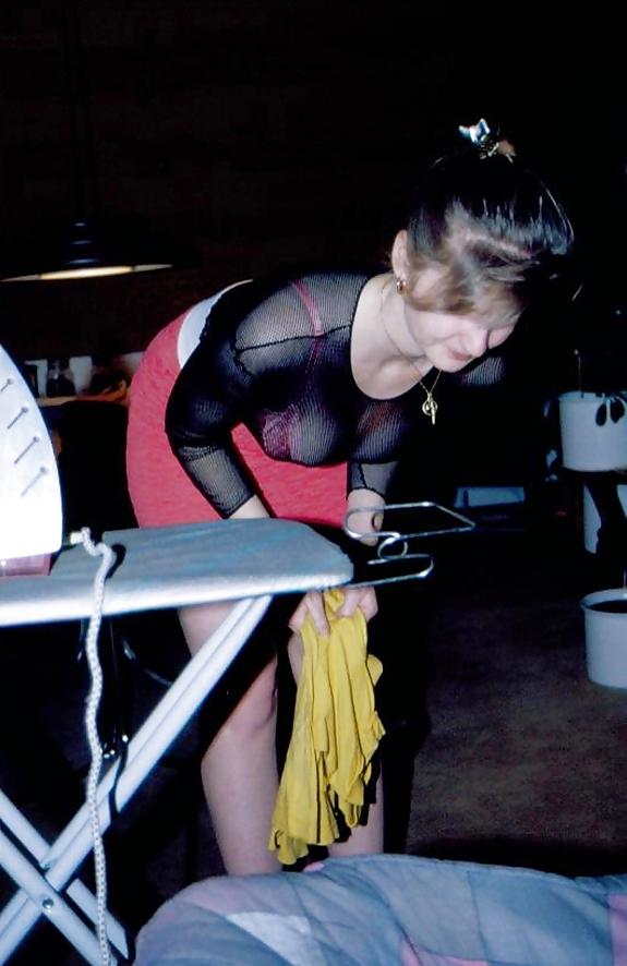 10P SAG - Wife's Tits Pink Bra & Mini Skirt & Black Net Shirt 05