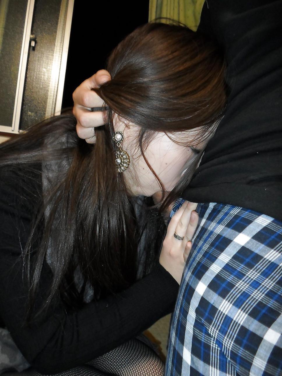 7P Japanese student sucks white cock