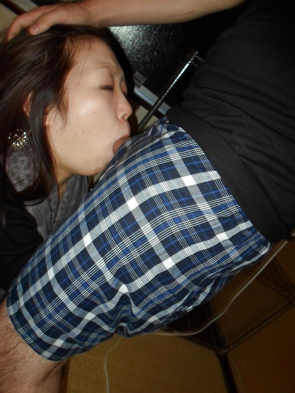 7P Japanese student sucks white cock