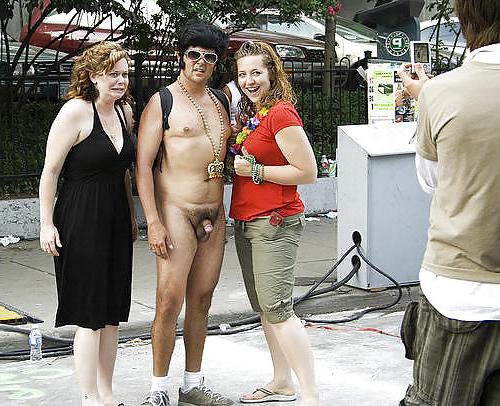 13P Women and cock in public (CFNM fun)