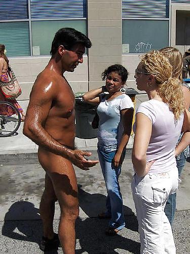 13P Women and cock in public (CFNM fun)