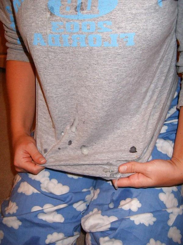 15P Cum on clothes
