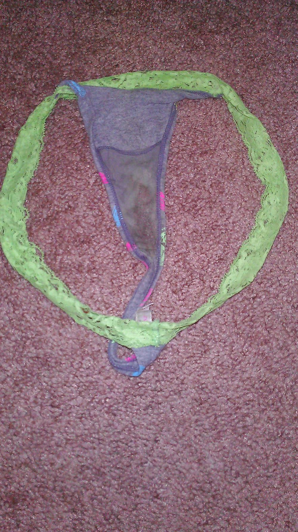 6P Cum on gray thong 