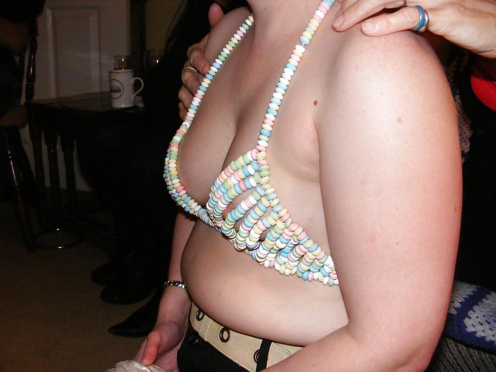 25P Fondling through a candy bra