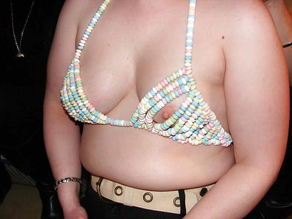 25P Fondling through a candy bra