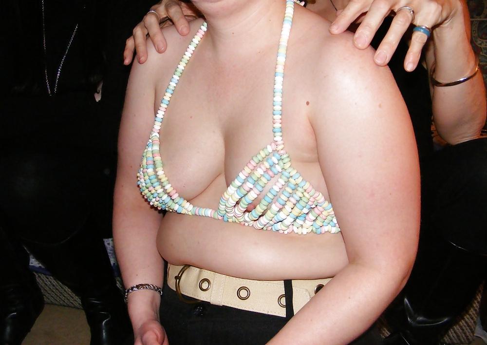 25P Fondling through a candy bra