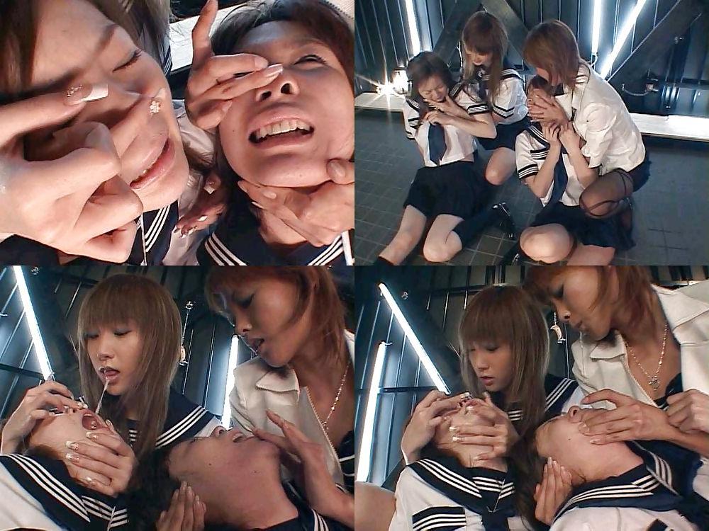 25P Japanese Lesbians Spit Swap