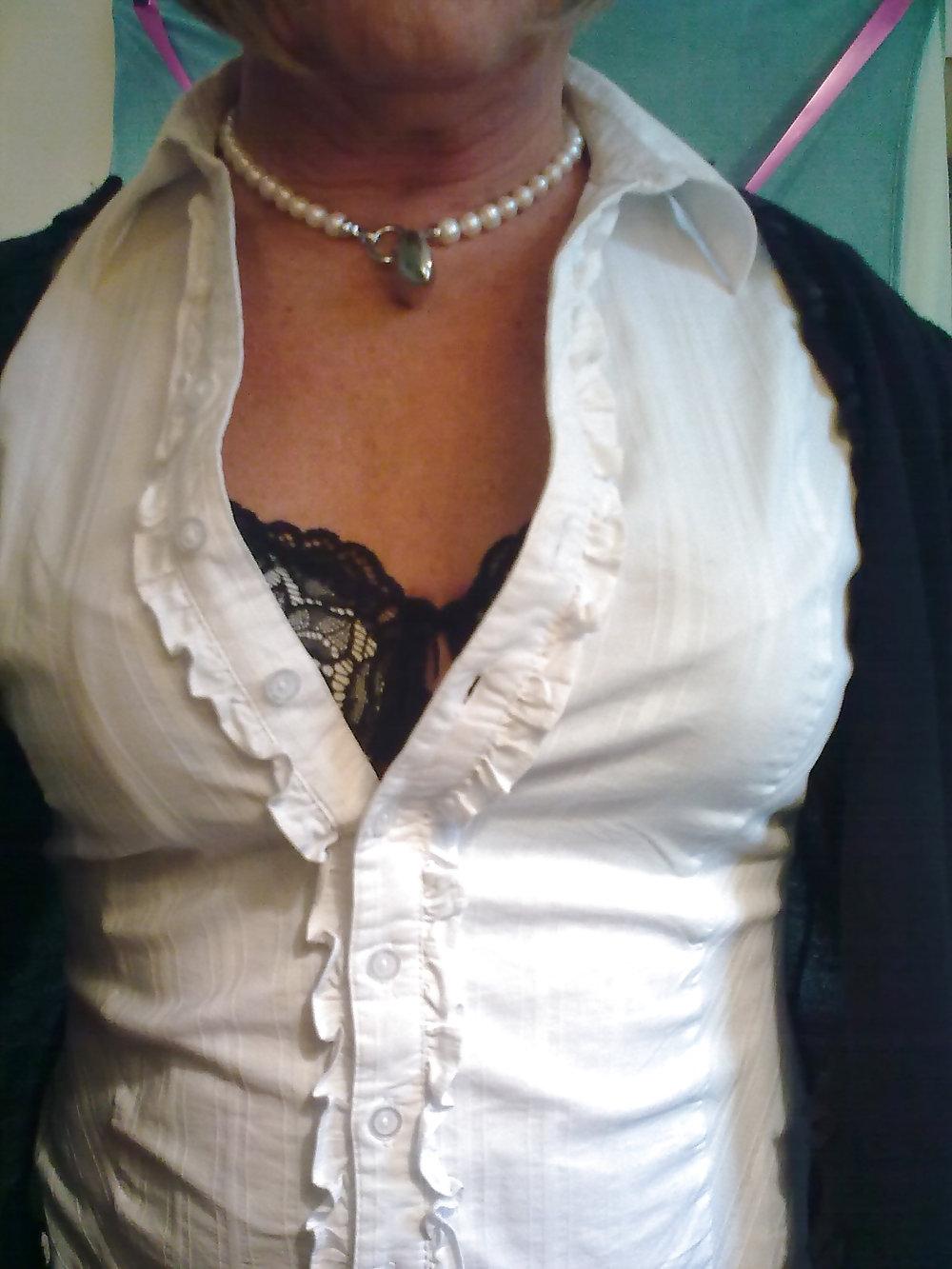 25P Crossdresser in rd and black bra and panties