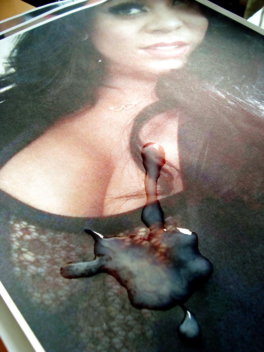 14P Cum on Nanci with hot black mesh top
