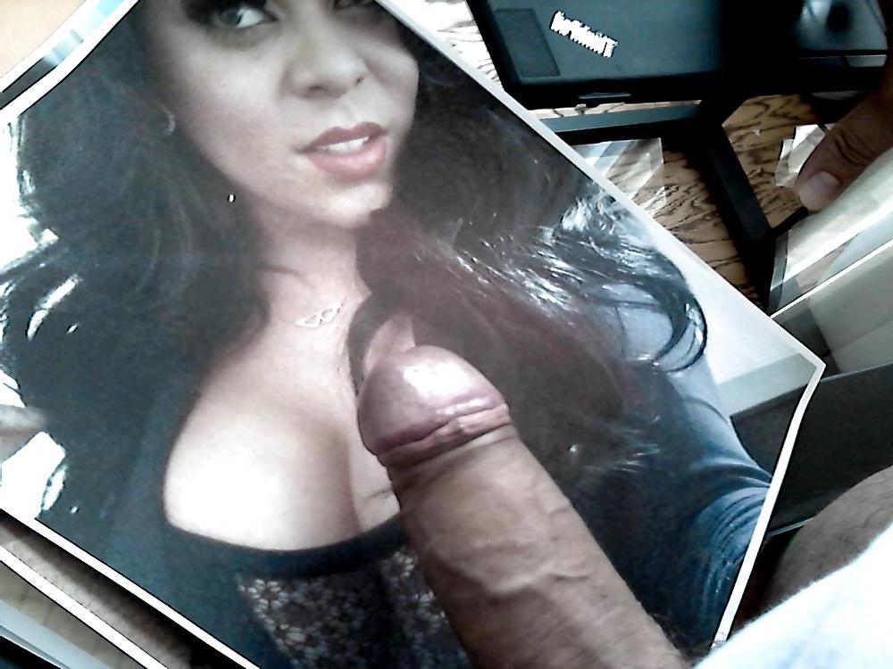 14P Cum on Nanci with hot black mesh top