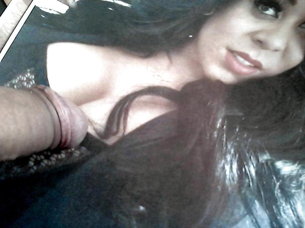 14P Cum on Nanci with hot black mesh top