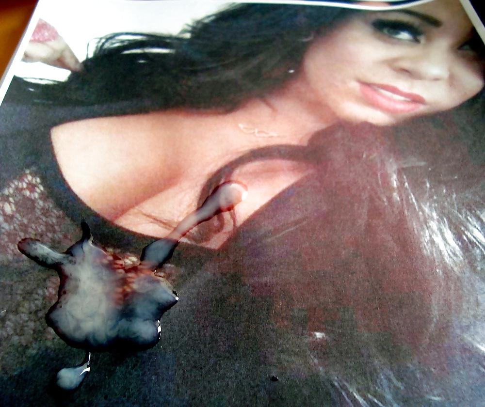 14P Cum on Nanci with hot black mesh top