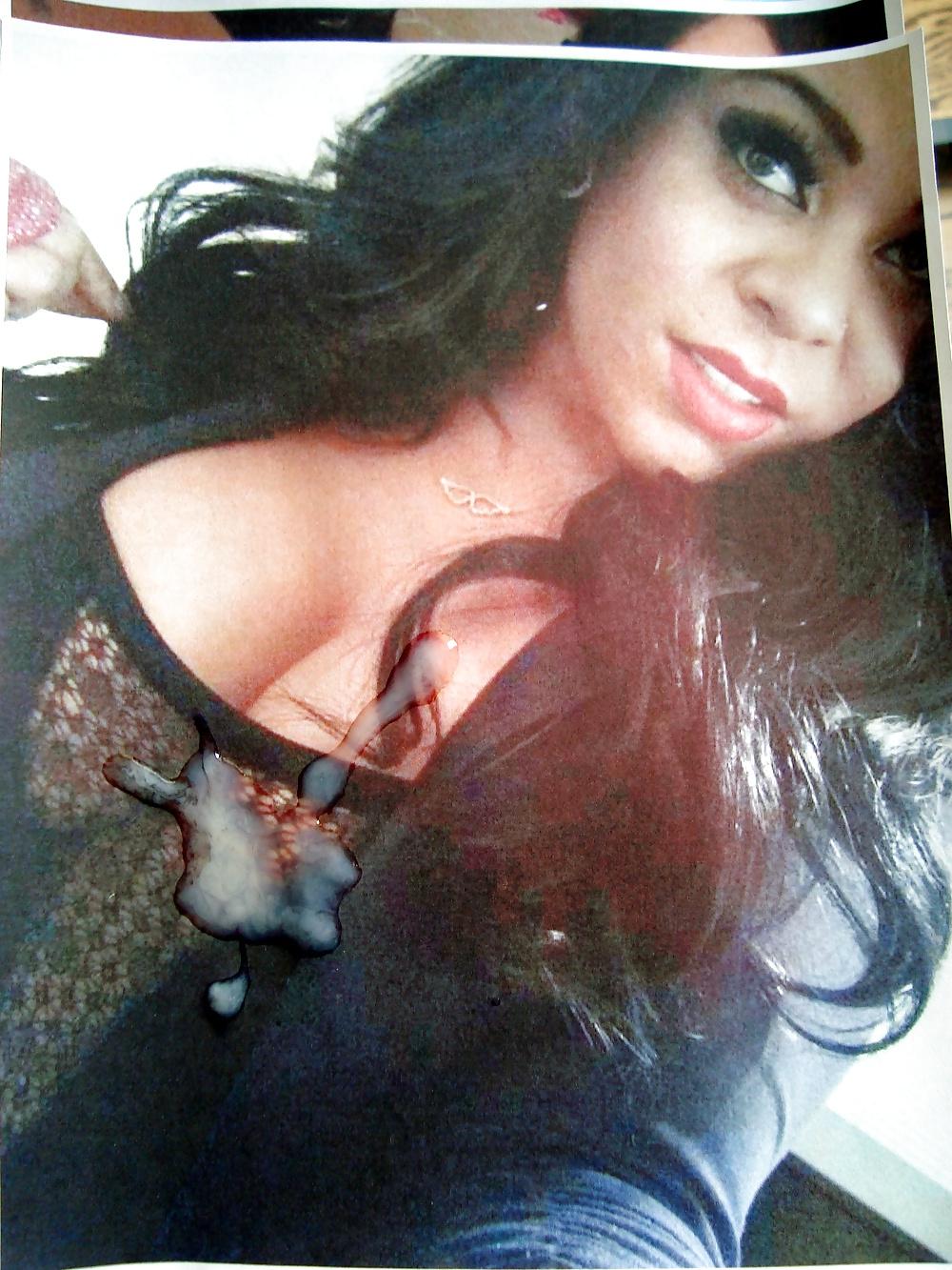 14P Cum on Nanci with hot black mesh top