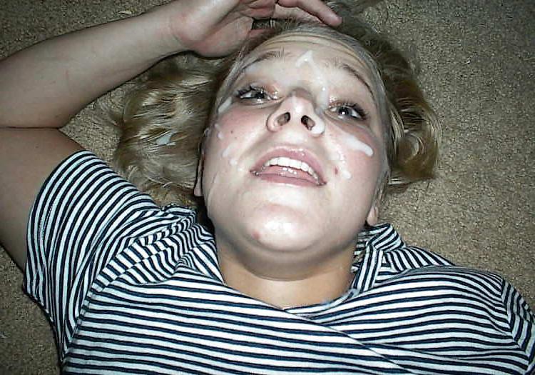 25P Hot blonde girlfriend sucking cock and getting facials